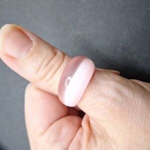 Pink opal ring acrylic pearl band chunky style ring